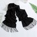 Custom Red Cashmere Gift Annual Meeting Party Versatile Solid Color Tassel Scarf For Women_viptrois.com