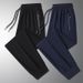 Men's Lightweight Breathable Jogger Pants - High Waist Loose Fit Elastic Waistband Casual Trousers For Summer, Black Grey Blue (Straight & Tapered Leg_viptrois.com