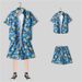 Short-sleeved Floral Shirt, Hainan Island Dress, Beach Dress, Travel Male Couple's Summer Thin Suit_viptrois.com