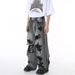 Men's Clothing | 25 Summer New High Street Hip Hop Ripped Beggar's Wear Wide Mopping Denim Pants_viptrois.com