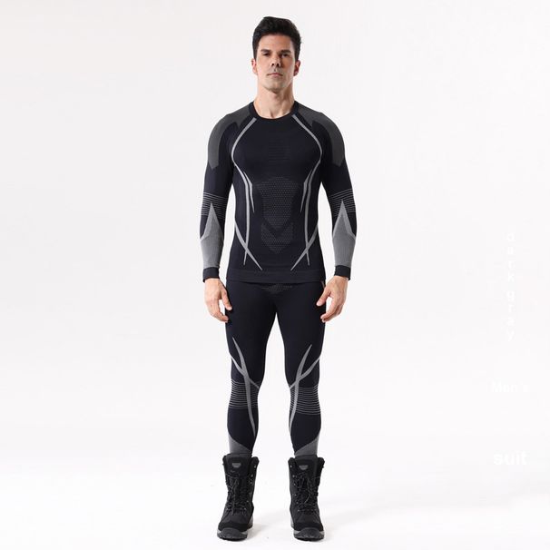 New Autumn And Winter Quick Drying Ski Suit Underwear Set For Men's Sports, Tight Fitting, Moisture Wicking And Sweat Wicking Base Coat_viptrois.com