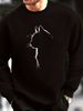 Men's Loose Casual Fashionable Cat Pattern Printed Round Neck Long Sleeved Sweatshirt For Autumn And Winter_viptrois.com