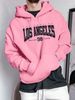Men's Autumn And Winter Casual Fashionable Loose Hooded Sweatshirt With Los Angeles Letter Pattern Printed Warm Long Sleeved Pullover_viptrois.com