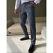 Men's Business Casual Straight Leg Dress Pants Versatile Solid Color Trousers For Commuting Style_viptrois.com