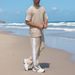 Men's Summer Waffle Knit Short Sleeve Set – Breathable & Casual (T-Shirt & Shorts, S-XXXL)_viptrois.com