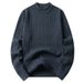 Cotton Sweater Half Turtleneck Autumn Winter New Thickened Warm Knitted Base Shirt Men's Top_viptrois.com