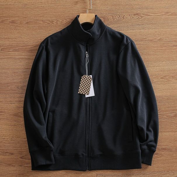 Men's Zip-Up Hooded Sweatshirt Jacket - Lightweight Spring/Fall Pullover With Stand Collar & Stylish Print_viptrois.com