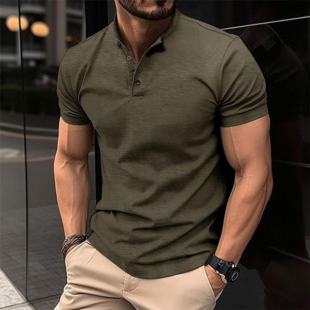 Summer Lightweight Lapel Polo Shirt Men's Short Sleeve Cotton Breathable Fashion Slim Fit Polo Shirt Male Fitness T-shirt_viptrois.com