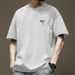 Xinjiang Cotton Fashion Brand Men's Loose Daily T-shirt American High Street Printed Short Sleeved Top_viptrois.com