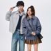 Men's Workwear Jacket – Oversized Denim-Like Polyester Coat With Notched Collar (Black/Grey/Khaki, M-8xl)_viptrois.com