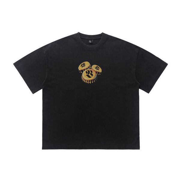 American-style Washed Vintage Bottle Cap Print Loose Short-sleeve T-shirt Men And Women, Suitable For Couples_viptrois.com