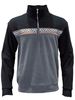 Men's Jacquard Half-Zip Sweatshirt – Stand Collar Pullover With Contrast Panels (Black/Gray, Black/Blue, Green/Gray, S-XXXL)_viptrois.com