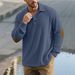 Cross-Border European And American Autumn Winter New Sweatshirt Turn-Down Collar Men's Street Trend Button_viptrois.com