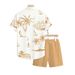Men's Summer Casual Shirt Set Loose Fit Short Sleeve Style_viptrois.com