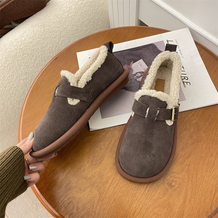 Women's Shoes Fur Shoes Women's Outdoor Snow Cotton Shoes Autumn And Winter New Retro Women's Shoes_viptrois.com