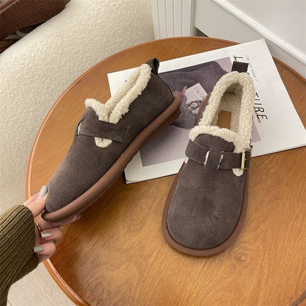 Women's Shoes Fur Shoes Women's Outdoor Snow Cotton Shoes Autumn And Winter New Retro Women's Shoes_viptrois.com