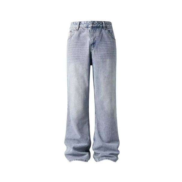 Men's Clothing Black Blue Gray Washed Retro Old Bootcut Scimitar Retro Slim Denim Trousers_viptrois.com