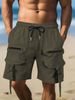 Summer Men's Wear, Ins Workwear, Multi-pocket Casual Five-inch Straight Shorts, Drawstring Workwear Pants_viptrois.com