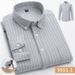 Men's Oxford Cotton Checkered Shirt, Slim Fit Long Sleeve Button-Up Shirt, Breathable Business Casual Plaid Shirt With Korean Style Tailoring_viptrois.com