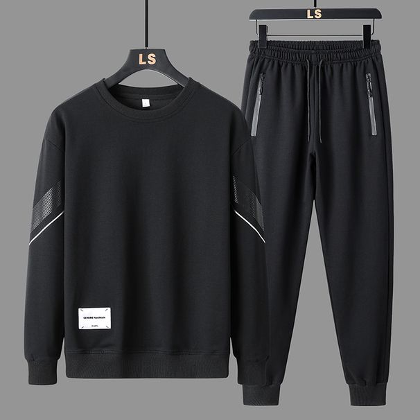 Men's Clothing Casual Sportswear Set - Breathable Hoodie & Jogger Pants Two-Piece Outfit, Moisture-Wicking Polyester Blend, Streetwear Gym Loungewear_viptrois.com