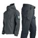 Pulse Pulse Outdoor Shark Skin Soft Shell Set For Men, Spring, Autumn, Winter, Military Style, Windproof, Breathable, Fleece-Lined,_viptrois.com