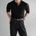 Men's Muscle Fit Long Sleeve Shirt – Workout & Gym Ready, Breathable Acetate Fabric, Button-Up Henley Style, Slim Fit (M-XXXL)_viptrois.com