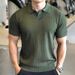 Men's Clothing New American Simple Retro Short Sleeved Men's Lapel Polo Shirt Business Slim Casual Versatile Short Sleeved T Shirt Summer_viptrois.com
