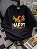Dinosaur Halloween Thanksgiving Christmas HalloThanksMas T-Shirt Women Top Graphic Tees Streetwear Female Versatile Slightly Stylish Summer Unisex T-Shirt For Women Casual Breathable Soft Stretched Top For Everyday Wear Designer Clothes Casual_viptrois.com