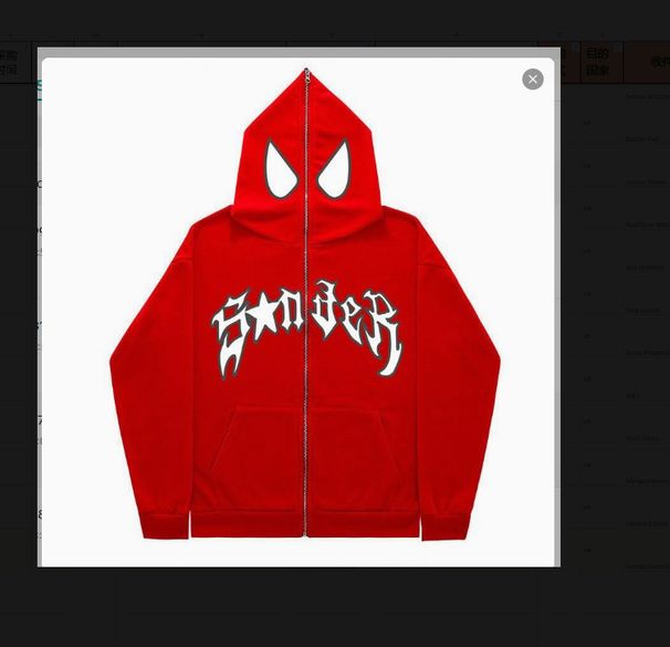 Y2K Zipper Hoodie Harajuku Gothic Clothing Spider Web Men's Women's Streetwear Sweatshirt Fashion_viptrois.com