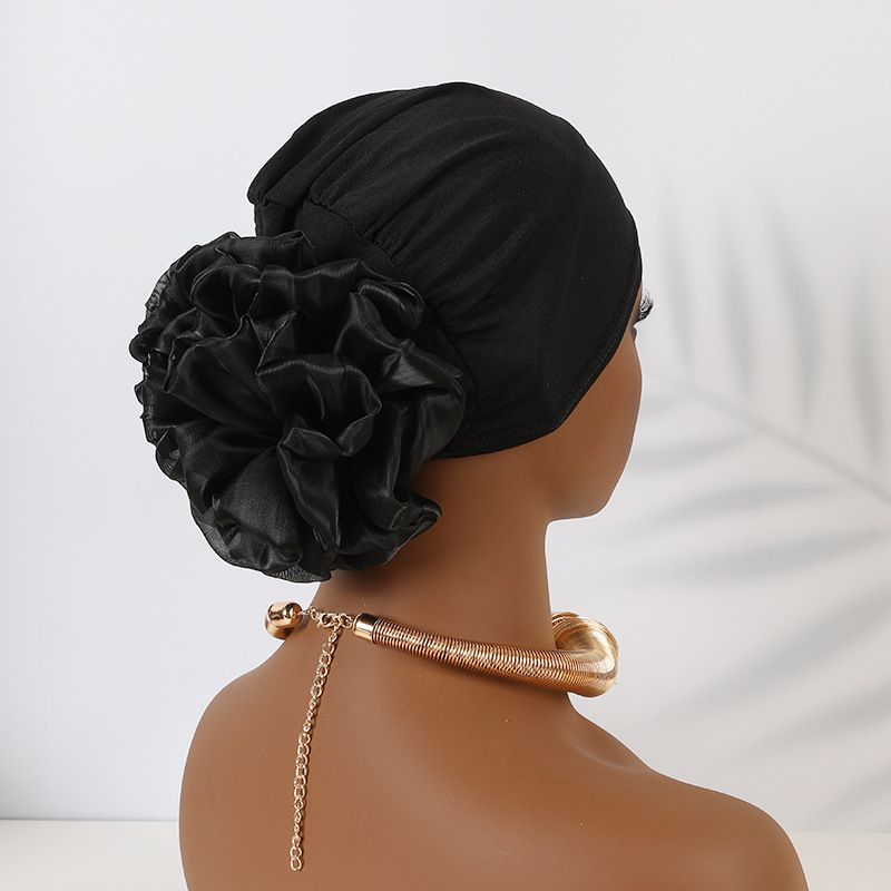 Women's New Large Flower Middle Eastern Headscarf Hat Elegant Fashion Headband Flower Headband Hat_viptrois.com