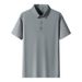 Men's Clothing Men's Ice Silk Seamless Shirt High Quality Plain Color Turn Down Collar Top For Formal & Casual_viptrois.com