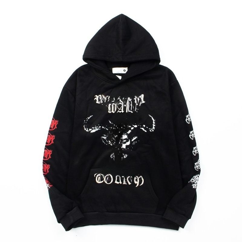 Trendy Brand UK DR ILL DR IP Hip Hop Rap Loose Face Bull Head Print Street Casual Sweater_viptrois.com