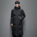 Men's Clothing Knee Length Down Jacket For Men Winter Middle Aged And Young Men With Hooded Fur Collar Fashionable Casual Warm Coat Business Suit_viptrois.com