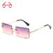 Two Circle Cut Edge Metal Sunglasses Square Fashion Anti Ultraviolet Glasses Direct Sales 31274 Sunglasses_viptrois.com