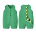 Qiletu New Summer 0 3 Years Old Infant Baby Romper Fresh Green Dinosaur Shape Sleeveless Romper_viptrois.com