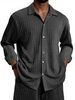 Men's Clothing Fashion Men's Shirt Loose Casual Long Sleeved Small Twist Shirt_viptrois.com