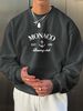 Spring And Autumn Men's Casual Loose Simple Fashion Monaco Letter Print Round Neck Long Sleeve Hoodie_viptrois.com