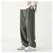 Spring New Solid Color Simple Wide-leg Workwear Straight-leg Casual Pants, Men's Loose And Versatile Long Pants_viptrois.com