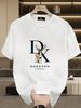 Men's 100% Cotton DAEXTON CANADA DX Letter Elk Pine Print T-shirt Summer Casual Round Neck Regular Fit Canadian Vintage Short Sleeve Graphic Tee_viptrois.com
