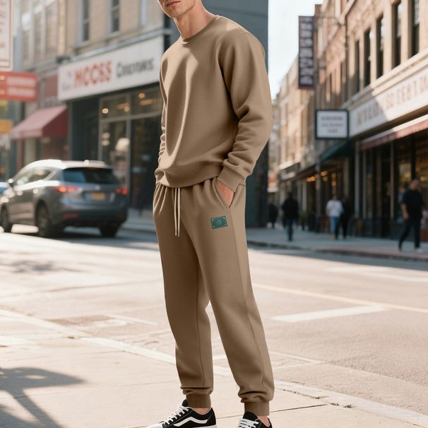 Men’s Heavyweight Fleece-Lined Hoodie & Jogger Set – Winter Thermal Sweatshirt & Lounge Pants (100% Polyester, Anti-Pilling, Black/Navy/Gray)_viptrois.com