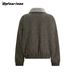 American Retro Detachable Fur Collar Short Wide Wool Brand Mountain Eagle Coat Fleece Lined Cotton Jacket Trendy_viptrois.com