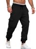 Cross-Border European And American Autumn Winter Fleece Men's Cargo Patchwork Multi-Pocket Drawstring Sports_viptrois.com