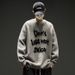 Pure Autumn Winter Retro American Hip Hop Letter Crew Neck Men's Trendy Lazy Style Versatile Loose Sweater_viptrois.com