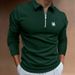 2025 Frühling Herbst Männer Langarm Reiß Verschluss Polos Hirt, Männer Lässig Golf Streifen Polos Hirt._viptrois.com