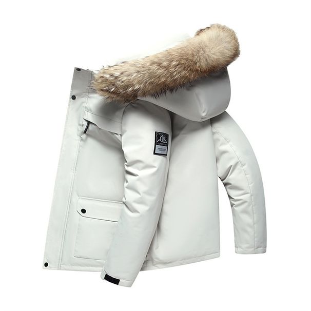 2026 High Quality Fashion Wintercoat Youth/Men White Duck Down Long Sleeve Loose Thick Warm Zipper Hooded Down Jacket M-4XL_viptrois.com