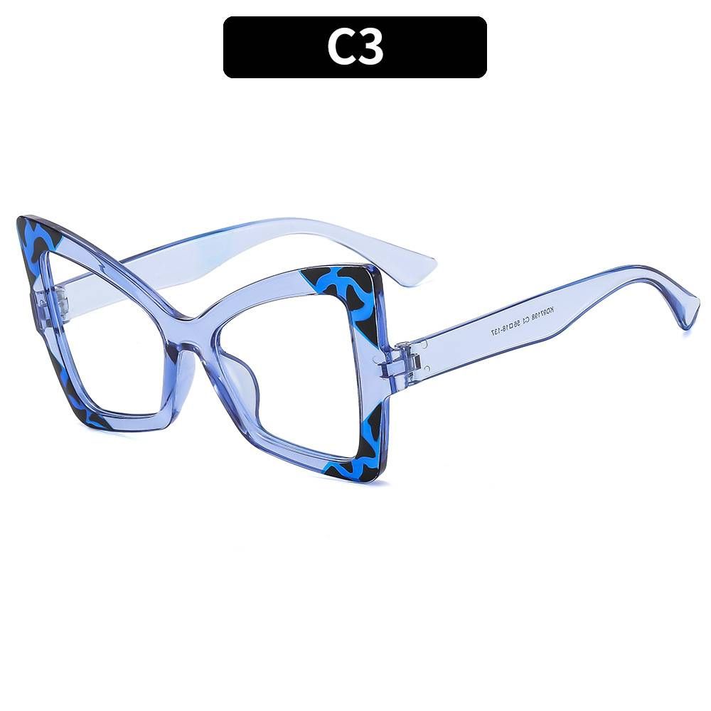 Women's Eyeglasses T Shaped Cat Eye Glasses Frame New Anti Blue Light Flat Glasses Female Fashion Ins Glasses Frame Personality_viptrois.com