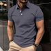 2026 Men's Casual Shirt - Solid Color Buttoned Short Sleeve T-Shirt With Double-sided Beads And Breathable POLO Shirt For Men_viptrois.com