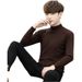 Men's Clothing Autumn 2024 Korean Style Men's Bottoming Knitwear Solid Color Half-turtleneck Long-sleeved Fashionable Youth Casual Sweater Top_viptrois.com