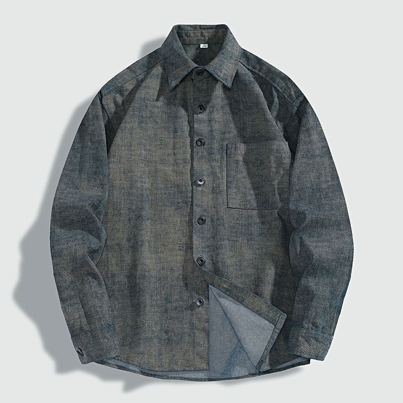 Muqiu Wear 2025 Spring New American Denim Men's Trendy Brand Loose Shirt Jacket_viptrois.com