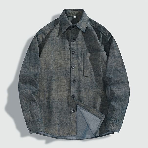 Muqiu Wear 2025 Spring New American Denim Men's Trendy Brand Loose Shirt Jacket_viptrois.com